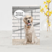 Golden Retriever Retirement Kaart (Gele Bloem)