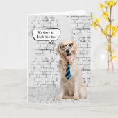 Golden Retriever Retirement Kaart (Gele Bloem)