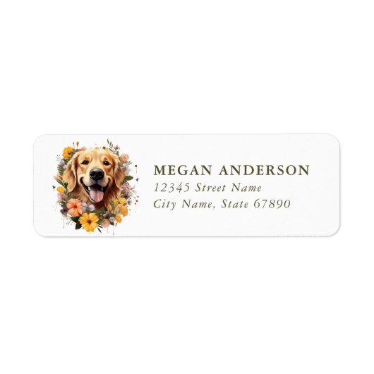 Golden Retriever retouradreslabels Etiket (Voorkant)