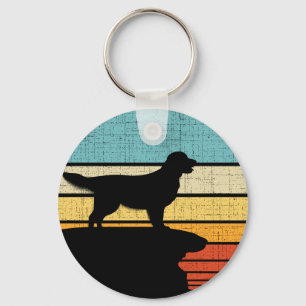 Golden Retriever Retro  60s 70s Hondeneigenaar Sleutelhanger