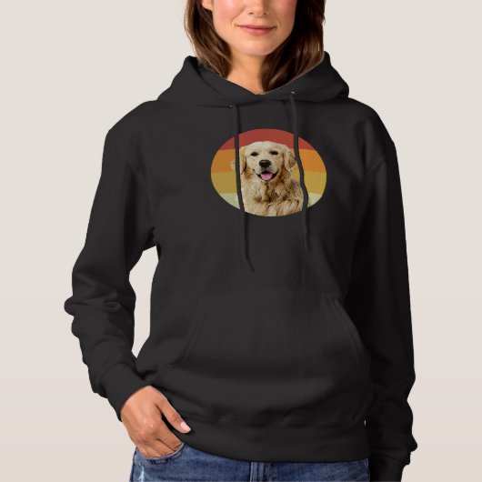 Golden Retriever  Retro Face Dog Hoodie (Voorkant)