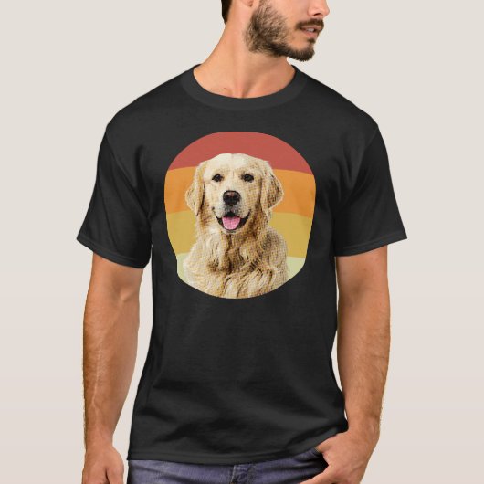 Golden Retriever Retro Face Dog T-shirt (Voorkant)