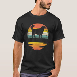 Golden Retriever Retro Sunset Dog T-shirt