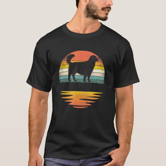 Golden Retriever Retro Sunset Dog T-shirt (Voorkant)