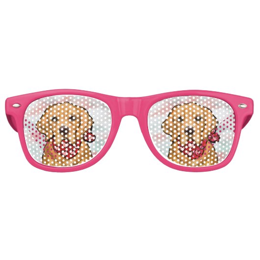 Golden Retriever Retro Zonnebril (Voorkant)