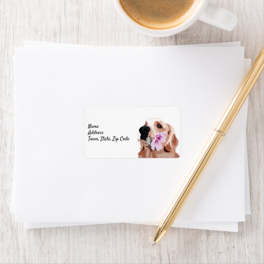 Golden Retriever Return Address Etiket (Insitu)
