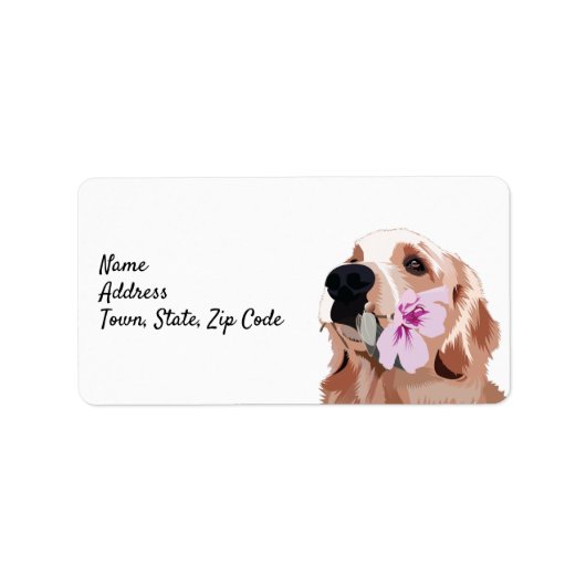 Golden Retriever Return Address Etiket (Voorkant)