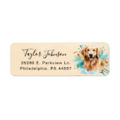 Golden Retriever Return Address Label (Voorkant)