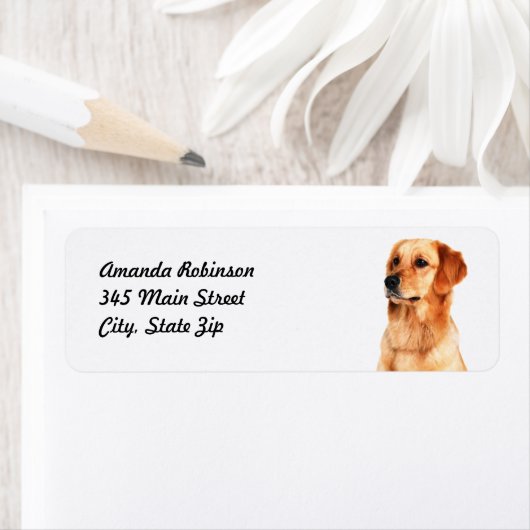 Golden Retriever Return Address Label (Insitu)