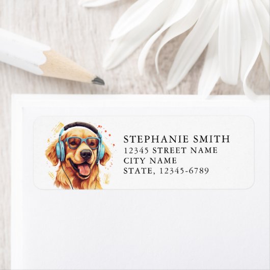 Golden Retriever Return Address Label (Insitu)
