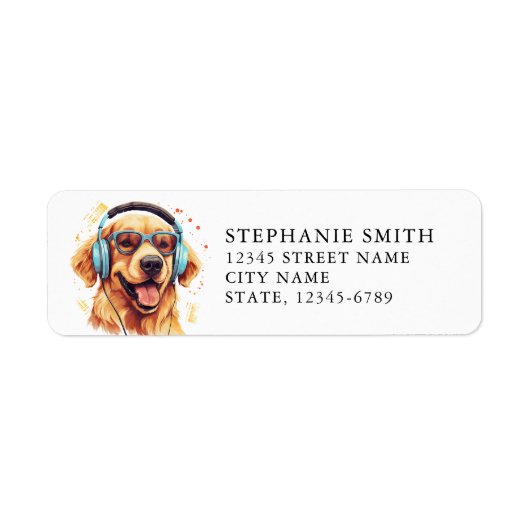 Golden Retriever Return Address Label (Voorkant)