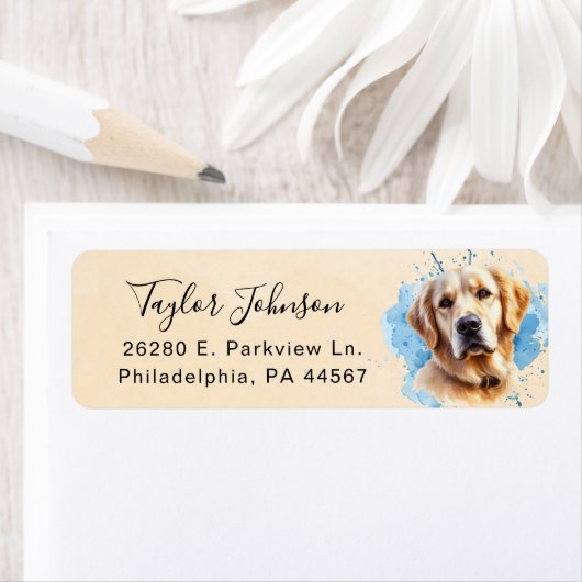 Golden Retriever Return Address Label (Insitu)