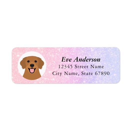 Golden Retriever Return Address Labels (Voorkant)