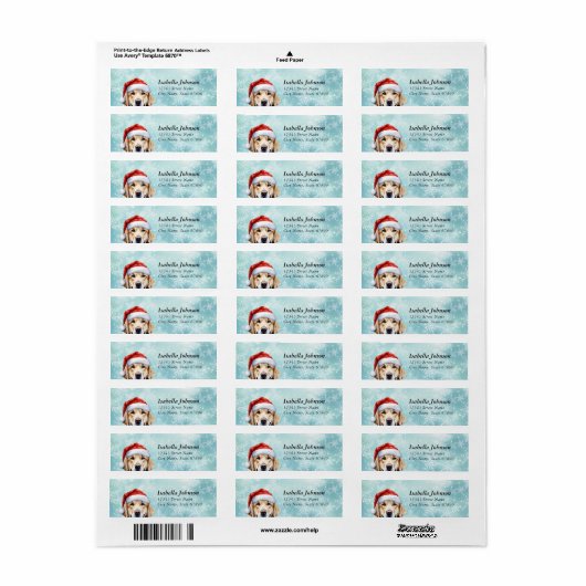 Golden Retriever Return Address Labels (Full Sheet)