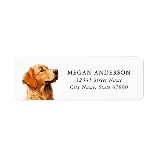 Golden Retriever Return Address Labels (Voorkant)