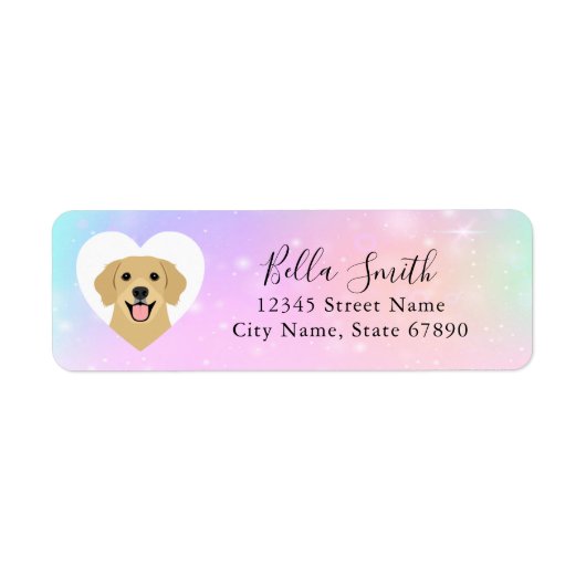 Golden Retriever Return Address Labels (Voorkant)