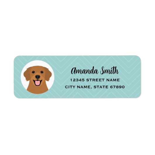 Golden Retriever Return Address Labels (Voorkant)