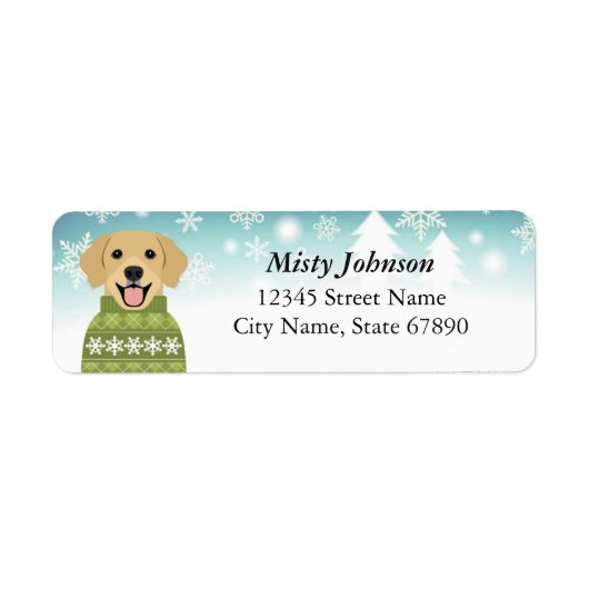 Golden Retriever Return Address Labels (Voorkant)