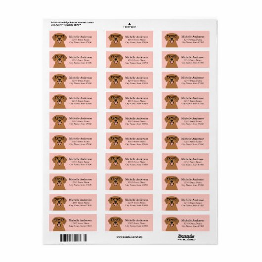 Golden Retriever Return Address Labels (Full Sheet)