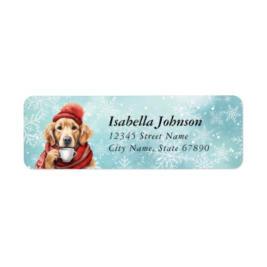 Golden Retriever Return Address Labels (Voorkant)