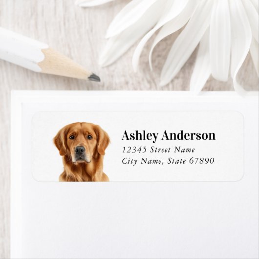 Golden Retriever Return Address Labels (Insitu)