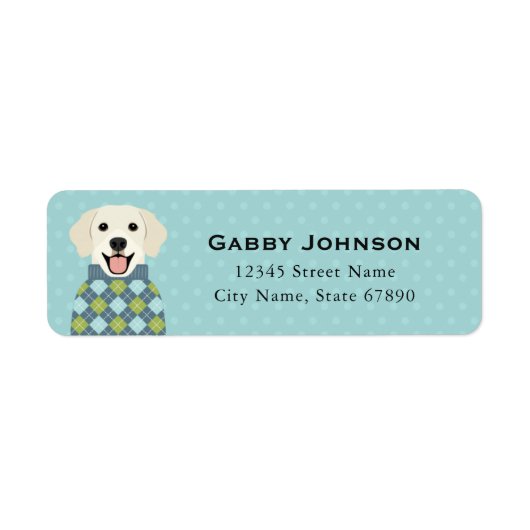 Golden Retriever Return Address Labels (Voorkant)