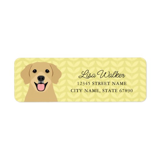 Golden Retriever Return Address Labels (Voorkant)