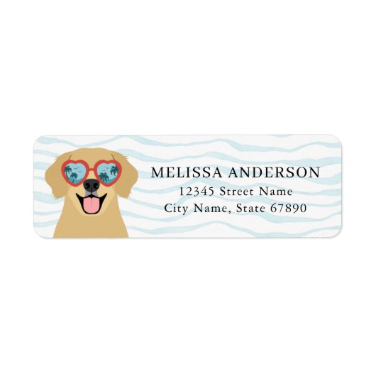 Golden Retriever Return Address Labels (Voorkant)