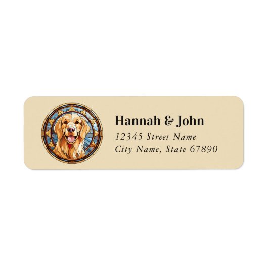 Golden Retriever Return Address Labels (Voorkant)