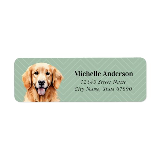 Golden Retriever Return Address Labels (Voorkant)