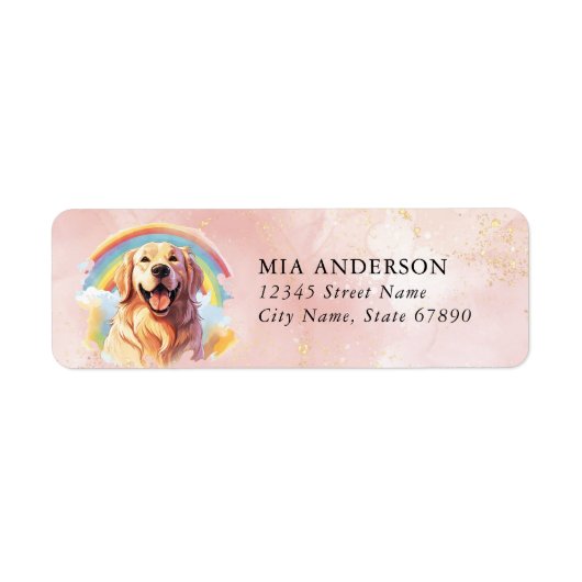Golden Retriever Return Address Labels (Voorkant)