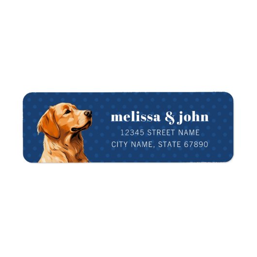 Golden Retriever Return Address Labels (Voorkant)