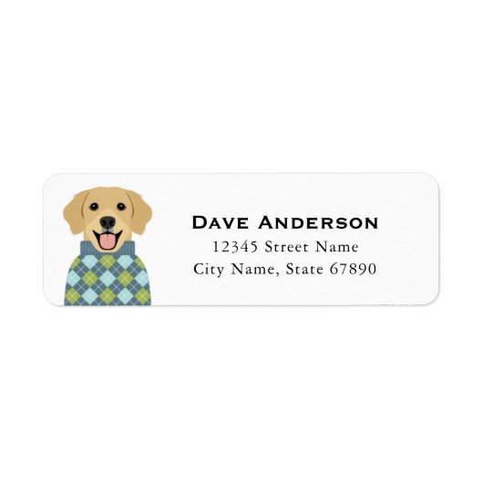 Golden Retriever Return Address Labels (Voorkant)