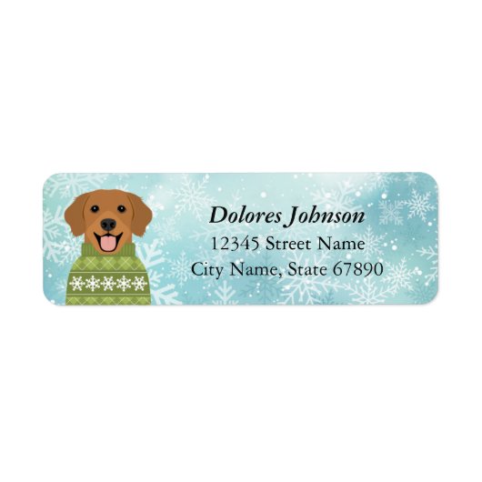 Golden Retriever Return Address Labels (Voorkant)
