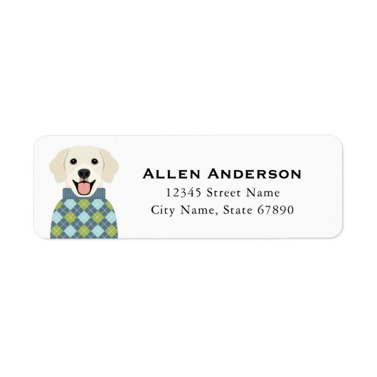 Golden Retriever Return Address Labels (Voorkant)