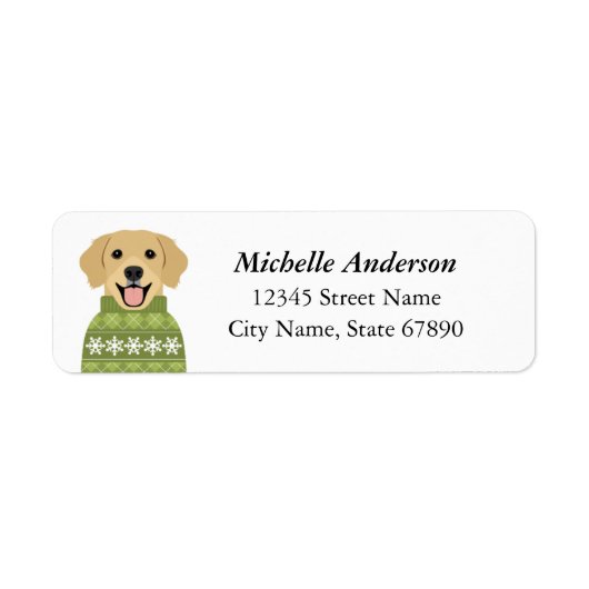 Golden Retriever Return Address Labels (Voorkant)