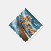 Golden Retriever rijdt op een oude motorboot Servet (Hoek)