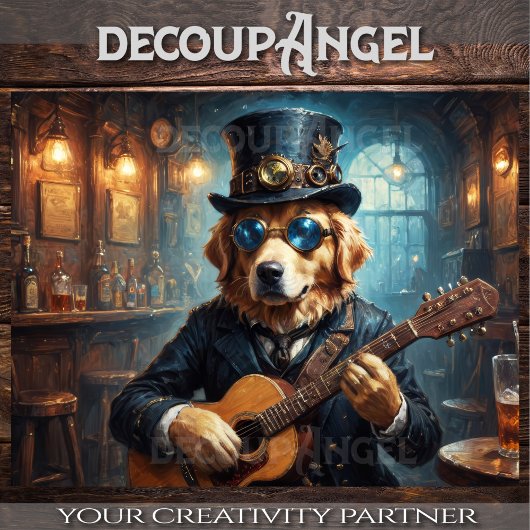 Golden Retriever Rockstar - Hor. - Ontkoppeling - Tissuepapier