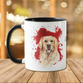 Golden Retriever Rode Abstracte achtergrond Mok