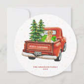 Golden Retriever  Rode Kerstmis Feestdagenkaart (Voorkant)