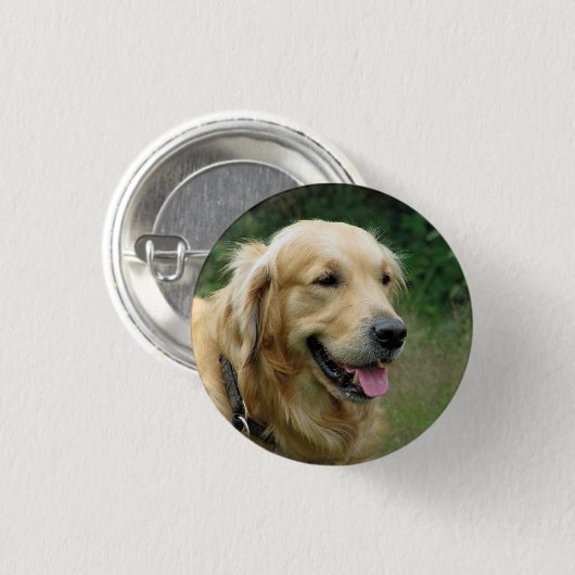 Golden Retriever Ronde Button 3,2 Cm (Voorkant /achterkant)