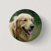 Golden Retriever Ronde Button 3,2 Cm (Voorkant)