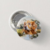 Golden Retriever Ronde Button 3,2 Cm (Voorkant /achterkant)