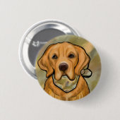 Golden Retriever Ronde Button 5,7 Cm (Voorkant /achterkant)