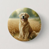Golden Retriever Ronde Button 5,7 Cm (Voorkant)