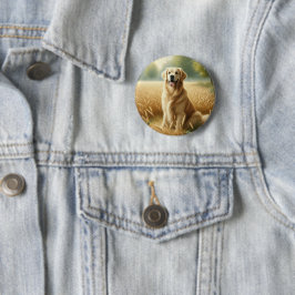 Golden Retriever Ronde Button 5,7 Cm