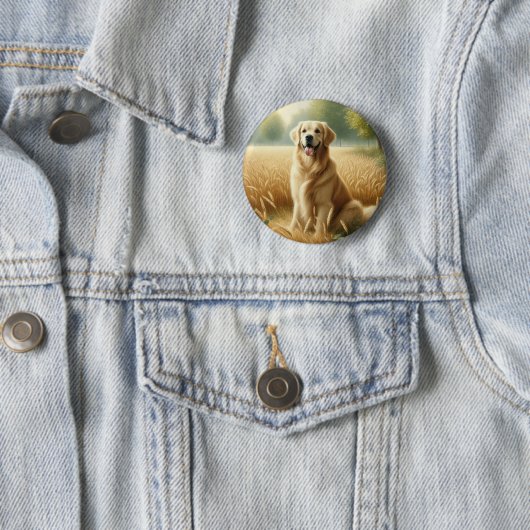 Golden Retriever Ronde Button 5,7 Cm (In situ)