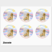 Golden Retriever Ronde Sticker (Vel)