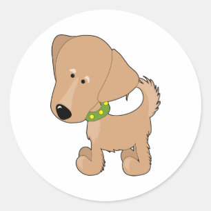 Golden Retriever Ronde Sticker