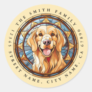 Golden Retriever Ronde Stickers